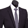 Черный мужской галстук в белую полоску