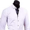 Белая приталенная сорочка с воротником баттен-даун купить