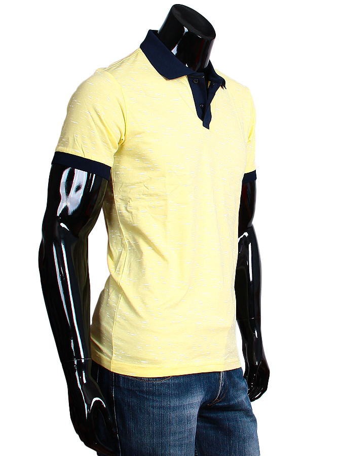 Рубашка поло Class Club приталенная цвет желтый в отрезках купить в Москве недорого