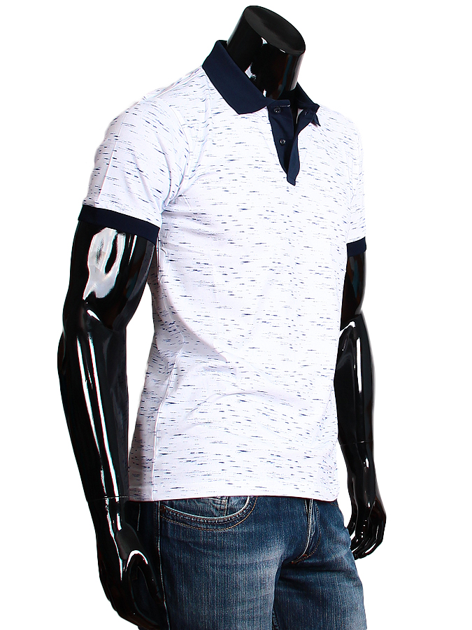 Рубашка поло Class Club приталенная цвет белый в отрезках купить в Москве недорого