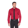 Однотонная приталенная мужская рубашка бордового цвета
