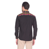 Черная комбинированная приталенная мужская рубашка Louis Fabel 4521-10