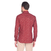 Бордовая приталенная мужская рубашка Louis Fabel 1036-19