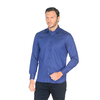 Темно-синяя приталенная мужская рубашка Louis Fabel 2107-42 с узором