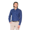 Темно-синяя приталенная мужская рубашка Venturo 8092-01