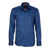 Элегантная приталенная рубашка синего цвета в ромбах