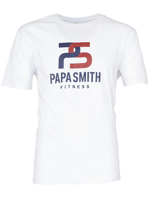 Футболка мужская Papa Smith прямая цвет белый с рисунком купить в Москве недорого