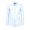 Голубая приталенная мужская рубашка Poggino 5005-77-1