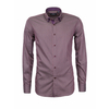 Бледно-пурпурная приталенная рубашка в полоску с длинными рукавами-1