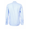 Голубая приталенная рубашка с длинными рукавами и манжетами под запонки-2