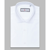 Белая приталенная рубашка с коротким рукавом-3