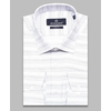 Светло-серая приталенная мужская рубашка меланж с длинным рукавом-4