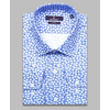 Синяя мужская рубашка в цветочек с длинными рукавами-4
