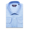 Голубая приталенная рубашка с длинными рукавами-3