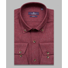 Байковая бордовая мужская рубашка меланж с длинными рукавами-4
