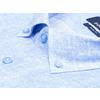 Голубая приталенная рубашка меланж с коротким рукавом-2